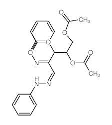 L-threo-Pentos-2-ulose,bis(phenylhydrazone), 3,4,5-triacetate (9CI)结构式