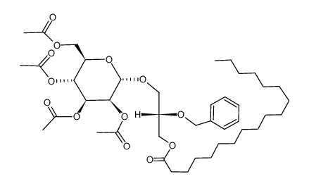 1-stearoyl-2-O-benzyl-3-O-(2,3,4,6-tetra-O-acetyl-α-D-mannopyranosyl)-sn-glycerol结构式