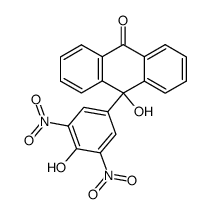 10-hydroxy-10-(3',5'-dinitro-4'-hydroxyphenyl)anthrone-9结构式