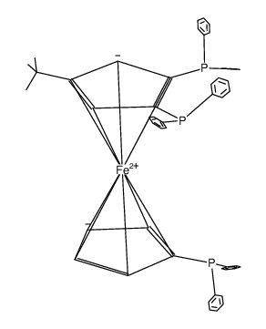 1,1',2'-tris(diphenylphosphino)-4-tert-butylferrocene Structure