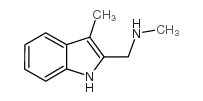N-甲基-1-(3-甲基-1H-吲哚-2-基)甲胺结构式