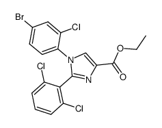 1-(4-bromo-2-chlorophenyl)-2-(2,6-dichlorophenyl)-1H-imidazole-4-carboxylic acid ethyl ester Structure