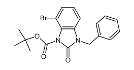 3-benzyl-7-bromo-2-oxo-2,3-dihydro-benzoimidazole-1-carboxylic acid tert-butyl ester结构式