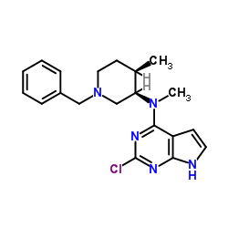N-((3R,4R)-1-Benzyl-4-methylpiperidin-3-yl)-2-chloro-N-methyl-7H-pyrrolo[2,3-d]pyrimidin-4-amine Structure