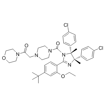 2-[4-[[(4S,5R)-4,5-双(4-氯苯基)-2-[4-(1,1-二甲基乙基)-2-乙氧基苯基]-4,5-二氢-4,5-二甲基-1H-咪唑-1-基]羰基]-1-哌嗪基]-1-(4-吗啉基)乙酮图片