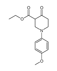 ethyl 1-(p-methoxyphenyl)-4-oxo-3-piperidinecarboxylate结构式