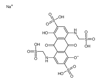 9,10-dihydro-1,5-dihydroxy-9,10-dioxo-4,8-bis[(sulphomethyl)amino]anthracene-2,6-disulphonic acid, sodium salt Structure