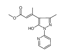 3-[5-hydroxy-3-methyl-1-(pyridin-2-yl)-1H-pyrazol-4-yl]but-2-enoic acid methyl ester结构式