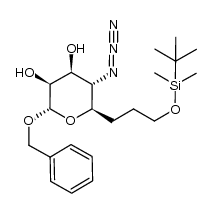 (2S,3S,4S,5S,6R)-5-azido-2-(benzyloxy)-tetrahydro-6-(3-tert-butyldimethylsilyloxypropyl)-2H-pyran-3,4-diol Structure