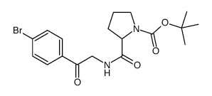 (S)-2-((2-(4-溴苯基)-2-氧代乙基)氨基甲酰基)吡咯烷-1-羧酸叔丁酯结构式