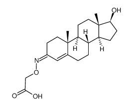 2-[(E)-[(8R,9S,10R,13S,14S,17S)-17-hydroxy-10,13-dimethyl-1,2,6,7,8,9,11,12,14,15,16,17-dodecahydrocyclopenta[a]phenanthren-3-ylidene]amino]oxyacetic acid Structure