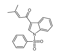 1-[1-(benzenesulfonyl)indol-3-yl]-3-methylbut-2-en-1-one Structure