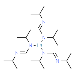 三(N,N''-二异丙基甲酰胺基)镧(III)结构式