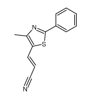(E)-3-(4-methyl-2-phenylthiazol-5-yl)acrylonitrile结构式