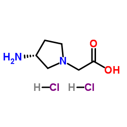 [(3R)-3-Amino-1-pyrrolidinyl]acetic acid dihydrochloride Structure