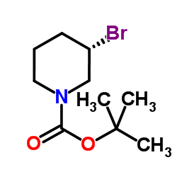 (S)-3-溴哌啶-1-羧酸叔丁酯结构式
