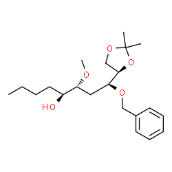 1,3-Dioxolane-4-butanol, .alpha.-butyl-.beta.-methoxy-2,2-dimethyl-.delta.-(phenylmethoxy)-, 4R-4R*(.alpha.S*,.beta.R*,.delta.S*)- Structure