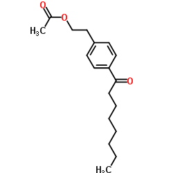 乙酸-[2-(4-辛酰基苯基)]乙酯结构式