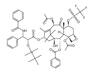 2'-O-(t-butyldimethylsilyl)-7β-O-trifluoromethanesulfonyl-paclitaxel结构式