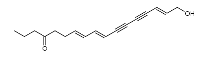 17-hydroxy-heptadeca-7t,9t,15t-triene-11,13-diyn-4-one结构式