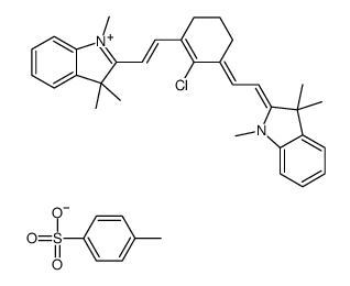 2-[2-[2-chloro-3-[2-(1,3,3-trimethylindol-1-ium-2-yl)ethenyl]cyclohex-2-en-1-ylidene]ethylidene]-1,3,3-trimethylindole,4-methylbenzenesulfonate Structure