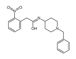 N-(1-benzylpiperidin-4-yl)-2-(2-nitrophenyl)acetamide结构式