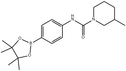 3-甲基-N-(4-(4,4,5,5-四甲基-1,3,2-二氧硼戊环-2-基)苯基)哌啶-1-甲酰胺结构式