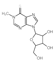 Inosine,1-methyl-6-thio- (9CI) Structure