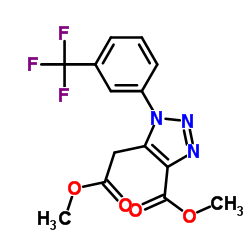 Methyl 5-(methoxycarbonylmethyl)-1-[3-(trifluoromethyl)phenyl]-1H-1,2,3-triazole-4-carboxylate 97结构式