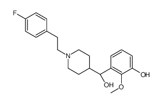 3-[(S)-{1-[2-(4-Fluorophenyl)ethyl]-4-piperidinyl}(hydroxy)methyl ]-2-methoxyphenol结构式