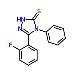5-(2-fluorophenyl)-4-phenyl-4H-1,2,4-triazole-3-thiol结构式