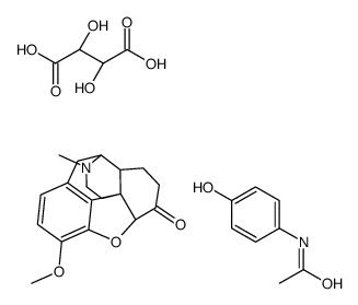 (4R,4aR,7aR,12bS)-9-methoxy-3-methyl-1,2,4,4a,5,6,7a,13-octahydro-4,12-methanobenzofuro[3,2-e]isoquinoline-7-one,(2R,3R)-2,3-dihydroxybutanedioic acid,N-(4-hydroxyphenyl)acetamide Structure