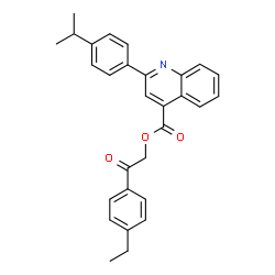 2-(4-ethylphenyl)-2-oxoethyl 2-(4-isopropylphenyl)-4-quinolinecarboxylate结构式