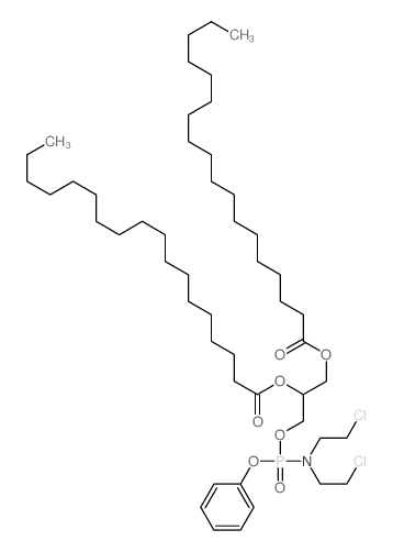 [1-[bis(2-chloroethyl)amino-phenoxy-phosphoryl]oxy-3-octadecanoyloxy-propan-2-yl] octadecanoate结构式
