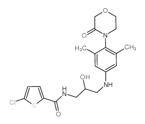 2-Thiophenecarboxamide, 5-chloro-N-[3-[[3,5-dimethyl-4-(3-oxo-4-morpholinyl)phenyl]amino]-2-hydroxypropyl] Structure