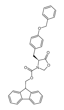 (S)-3-(9H-fluoren-9-ylmethoxycarbonyl)-4-(4-benzyloxybenzyl)oxazolidin-5-one结构式
