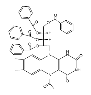 2',3',4',5'-tetrabenzoyl-5-acetyl-1,5-dihydroriboflavin结构式