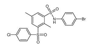 N-(4-溴苯基)-3-(4-氯苯基)磺酰基-2,,5-二甲基苯磺酰胺结构式