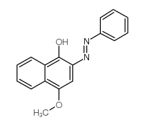 2-苯偶氮基-4-甲氧基-1-萘酚结构式