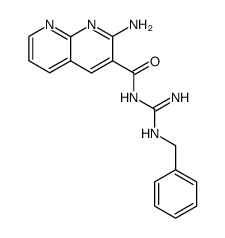 2-amino-[1,8]naphthyridine-3-carboxylic acid benzylcarbamimidoyl-amide结构式