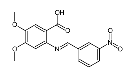 4,5-dimethoxy-2-[(3-nitrophenyl)methylideneamino]benzoic acid结构式