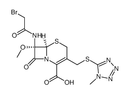 (7S)-7-(Bromoacetylamino)-7-methoxy-3-[[(1-methyl-1H-tetrazole-5-yl)thio]methyl]cepham-3-ene-4-carboxylic acid Structure