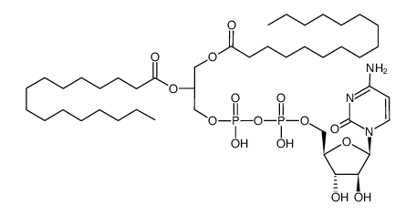 1 beta-D-arabinofuranosylcytosine 5'-diphosphate-L-1,2 dipalmitin结构式