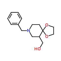 6-羟甲基-8-苄基-1,4-二氧-8-氮杂[4.5]癸烷结构式