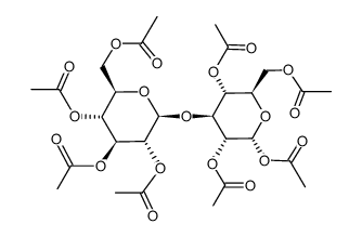 1,2,4,6-tetra-O-acetyl-3-O-(2,3,4,6-tetra-O-acetyl-β-D-glucopyranosyl)-α-D-glucopyranose Structure