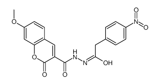 7-methoxy-N'-[2-(4-nitrophenyl)acetyl]-2-oxochromene-3-carbohydrazide Structure