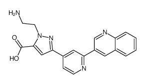 2-(2-aminoethyl)-5-(2-quinolin-3-ylpyridin-4-yl)pyrazole-3-carboxylic acid结构式