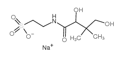 Ethanesulfonic acid,2-[(2,4-dihydroxy-3,3-dimethyl-1-oxobutyl)amino]-, sodium salt (1:1) structure