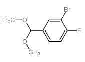 3-溴-4-氟苯甲醛乙酸二甲酯结构式