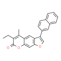 6-ethyl-5-methyl-3-naphthalen-2-ylfuro[3,2-g]chromen-7-one结构式